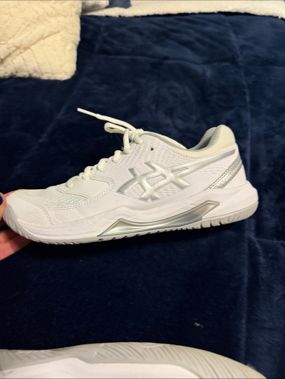 ASICS White and Light Gray Women's Shoes - Picture 7 of 9